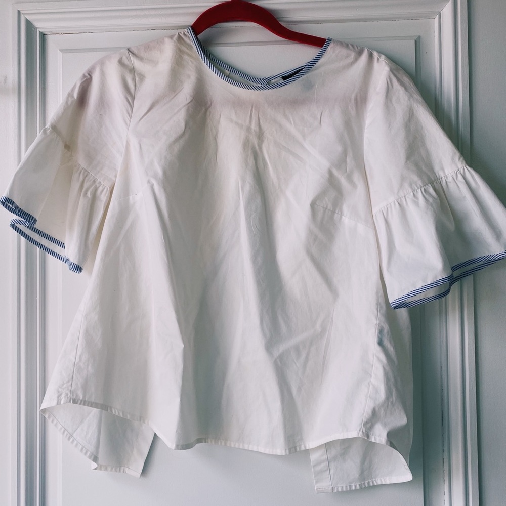 jcrew blouse with bell sleeves
